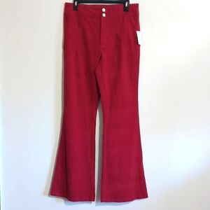 LE LIS long corduroy flare pants w/ zip & button close. Faux pockets. Large. NWT